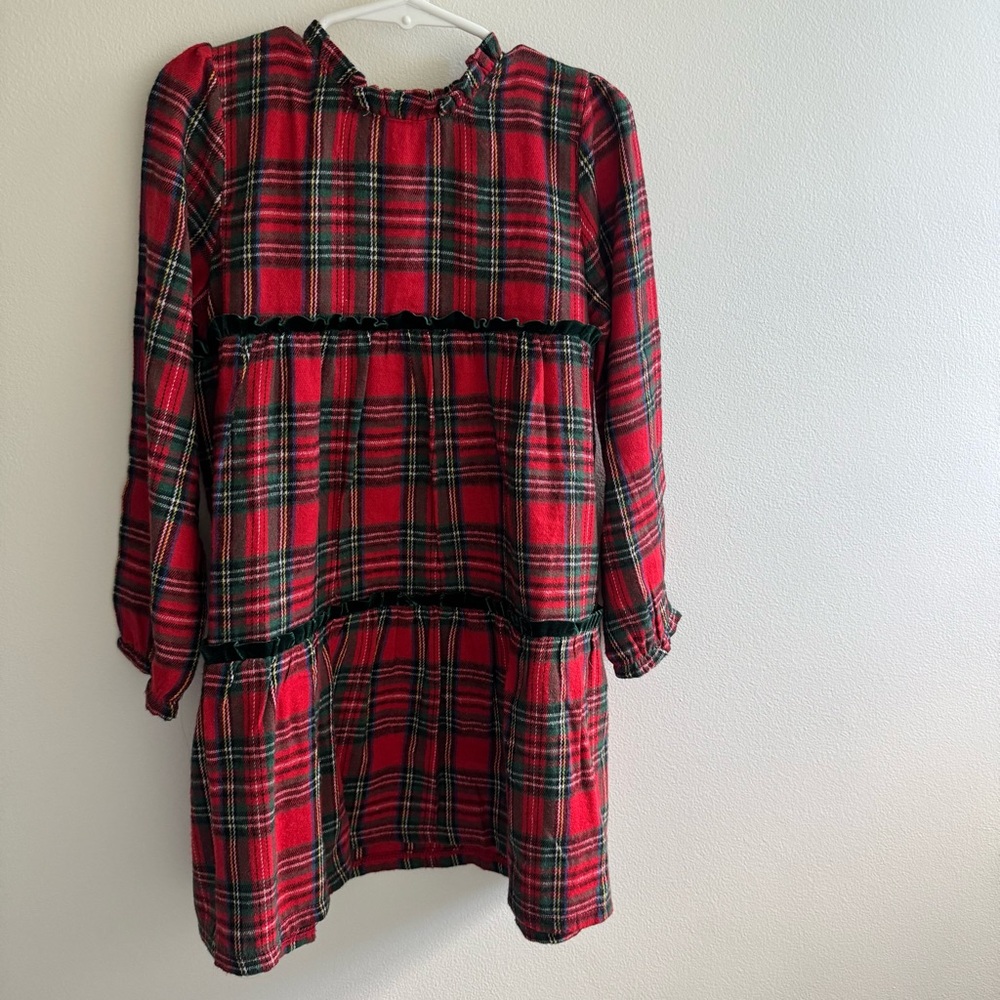 Mud Pie - Red Plaid Tiered Long Sleeve Dress - 5T